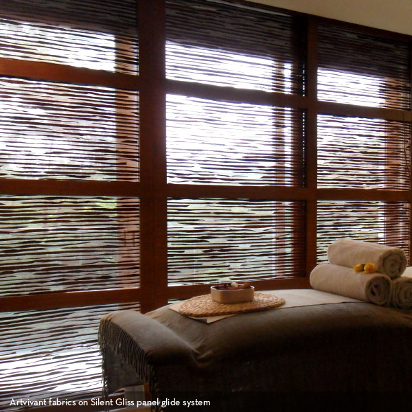 Artvivant fabrics on Silent Gliss panel glide system